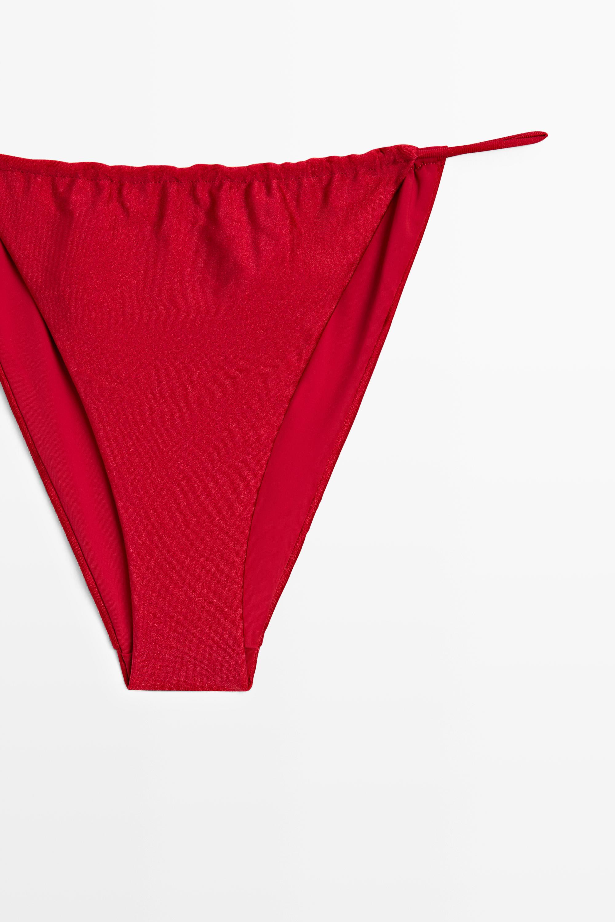 Shimmer side-tie bikini bottoms